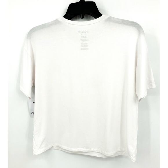 JOSIE NATORI Women's Layering Elements Boxy Tee XS White Stretch Round Neck NWT - Picture 6 of 9